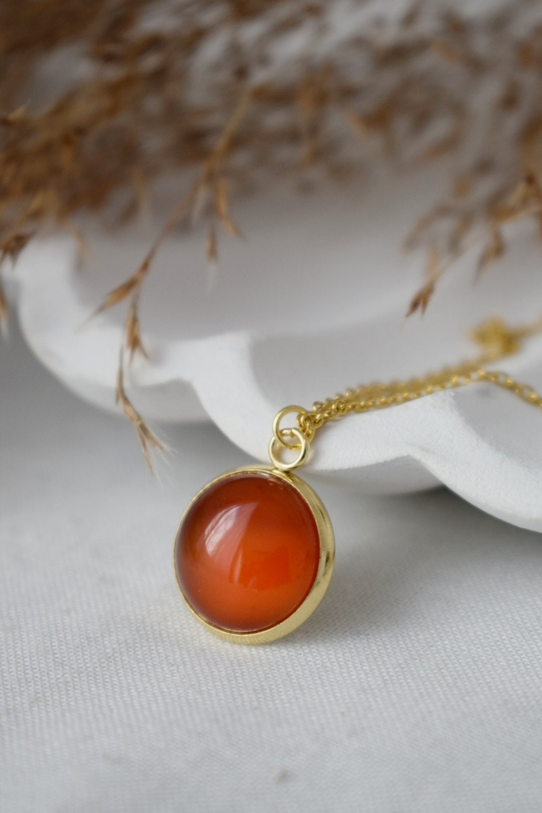 Red agate necklace for women - Handmade Gemstone Jewelry for Women - Stone Statement Necklace - Boho Chic Gift, Best Jewelry Gift For Her