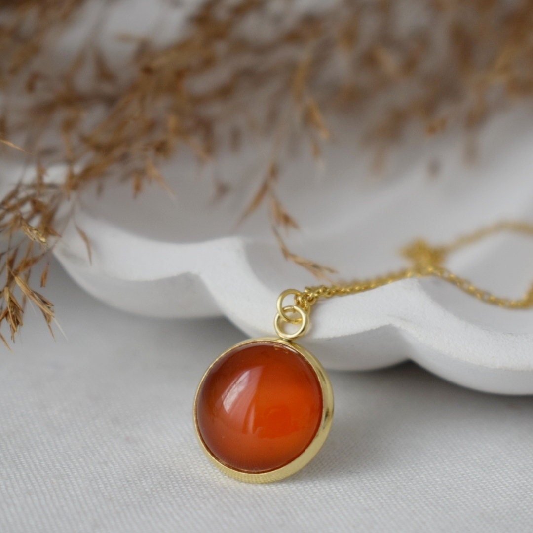 Red agate necklace for women - Handmade Gemstone Jewelry for Women - Stone Statement Necklace - Boho Chic Gift, Best Jewelry Gift For Her