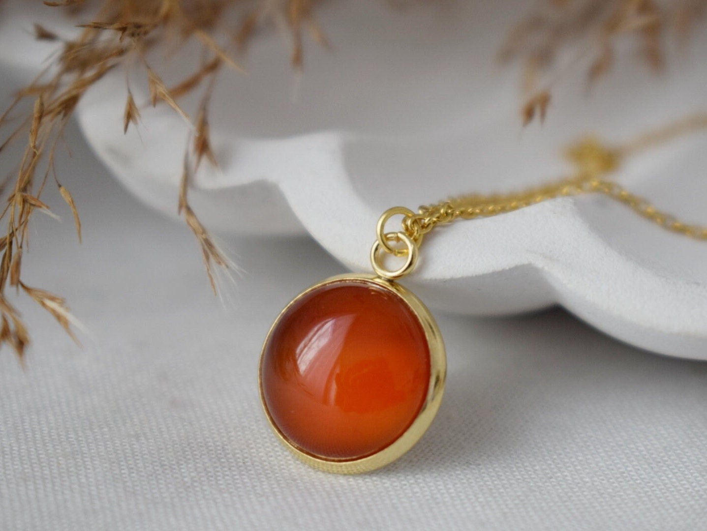 Red agate necklace for women - Handmade Gemstone Jewelry for Women - Stone Statement Necklace - Boho Chic Gift, Best Jewelry Gift For Her