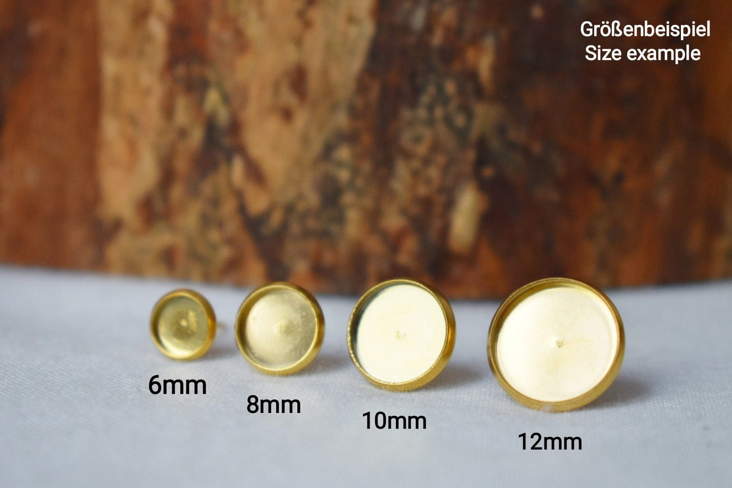 Freshwater pearl stud earrings, 8mm Massive gold studs, Natural shell studs, Pearl gold earrings, Round, Stainless steel, Pearl gold jewelry