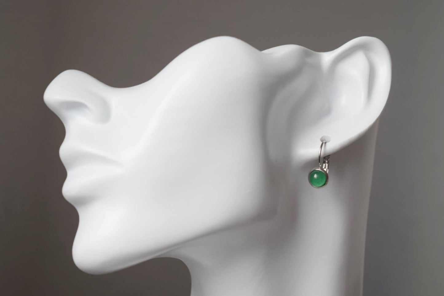 Small green aventurine hanging earrings silver, minimalist, 6mm gemstone earrings, aventurine jewelry, green dangle earrings, gift for her