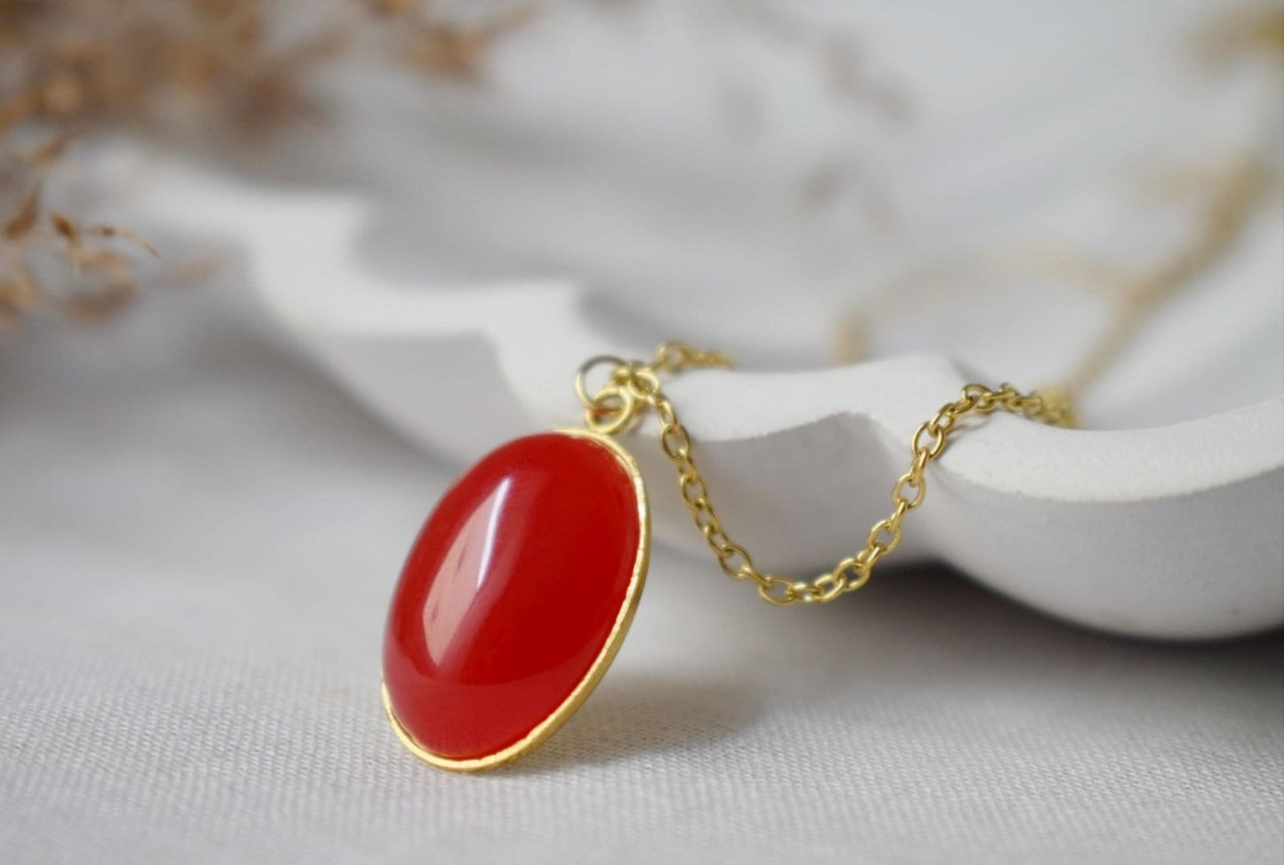 Jade red dangle earrings, Red gold gemstone huggie earrings, Hanging oval earrings, Red earrings for women, Jade jewelry, Gift for her