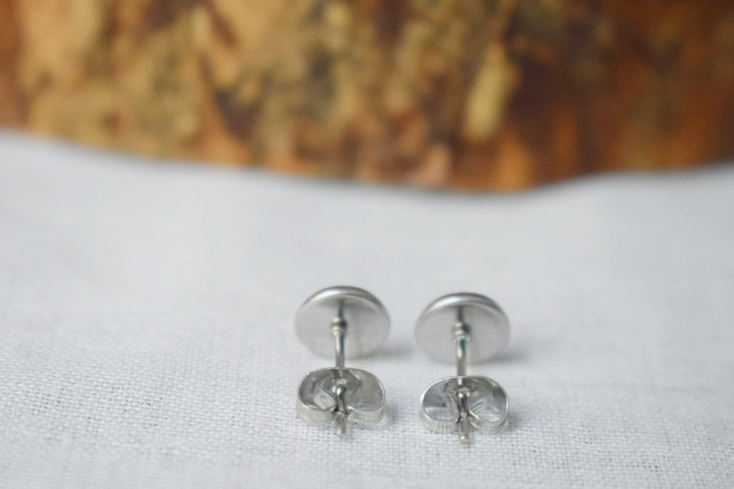 Mini Blue Agate Stud Earrings, 6mm Gemstone Studs, Natural Stone, Small Round Earrings, Minimalist Birthstone Jewelry, Gift For Her
