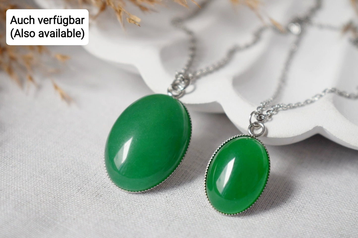 Natural Green jade heart necklace, Gemstone pendant, Long stone necklace, Handmade jewelry, Best gift for her, Mother's day gift