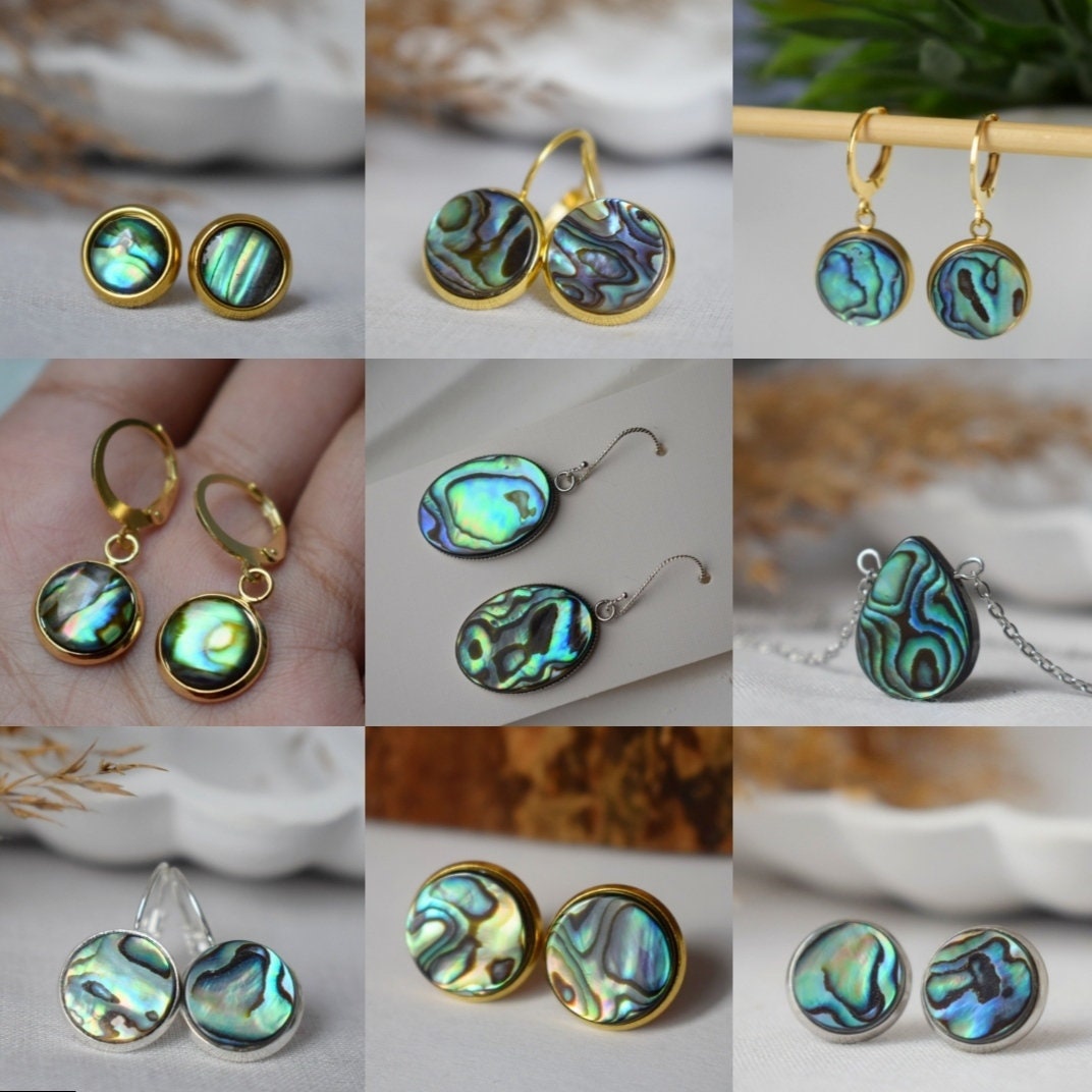 Abalone Shell necklace, Abalone pendant, Abalone teardrop necklace, Colorful abalone, Paua shell, Abalone choker, Abalone jewelry for women