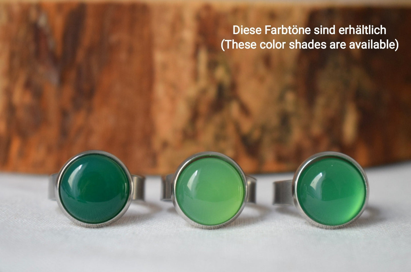 Green Agate Ring, Gemstone Adjustable Statement Ring, Stone Ring, Everyday Round Crystal Ring, Agate Jewelry, Birthday Gift For Her
