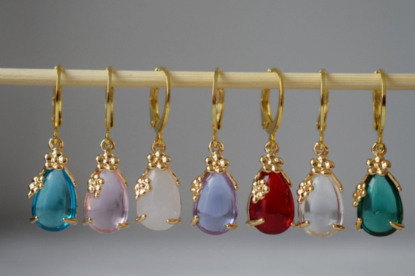 Teardrop gold earrings, Waterdrop delicate earring, Elegant dangle pendant, Minimalist hanging earrings, Bridal gold jewelry, Gift for her