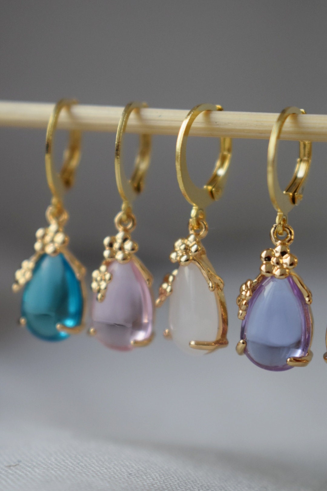 Teardrop gold earrings, Waterdrop delicate earring, Elegant dangle pendant, Minimalist hanging earrings, Bridal gold jewelry, Gift for her