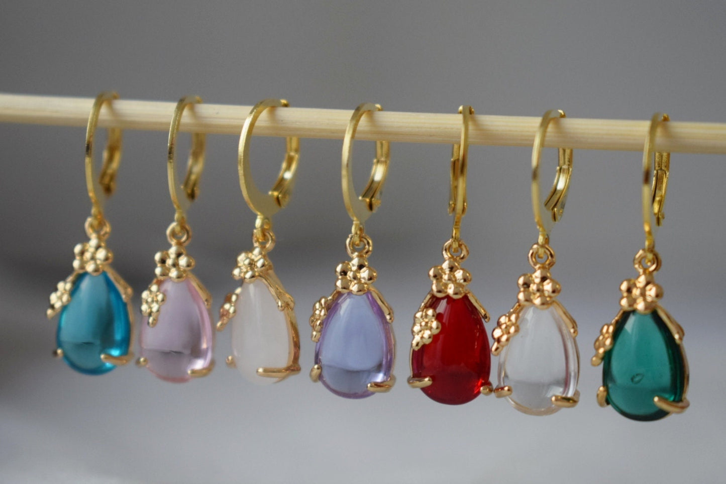 Teardrop gold earrings, Waterdrop delicate earring, Elegant dangle pendant, Minimalist hanging earrings, Bridal gold jewelry, Gift for her