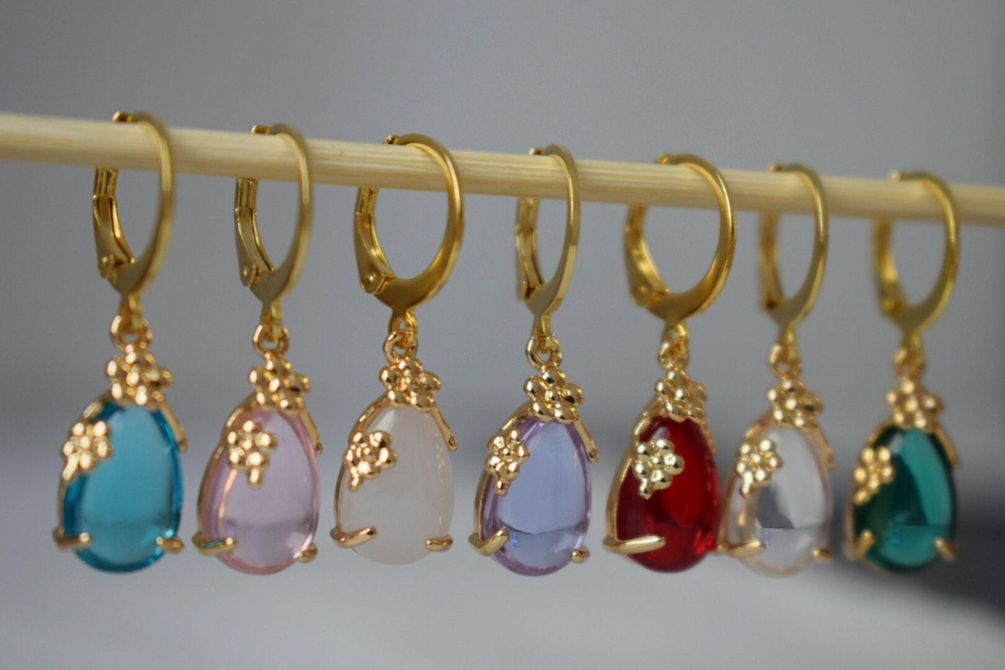 Teardrop gold earrings, Waterdrop delicate earring, Elegant dangle pendant, Minimalist hanging earrings, Bridal gold jewelry, Gift for her