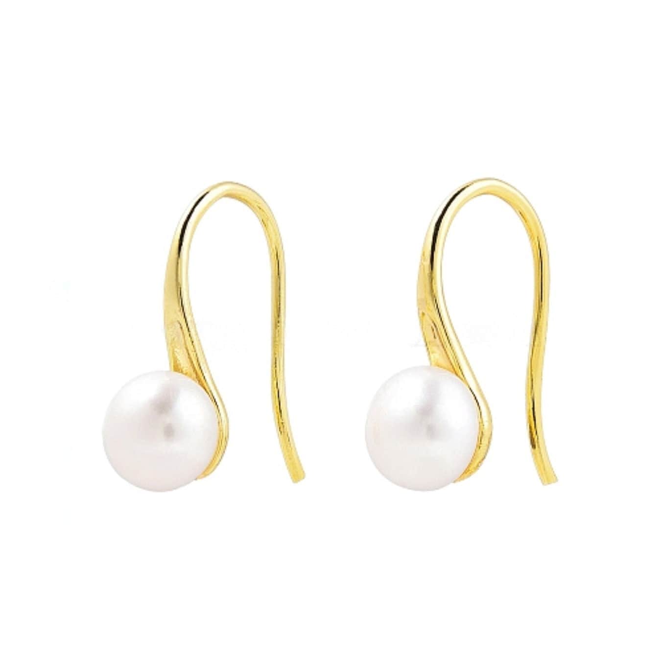 Natural Pearl Dangle Earrings, Minimalist Pearl Earrings, 14K Gold Plated Brass Jewelry for Women, Pearl Gold Jewelry, Bridesmaid, Gift