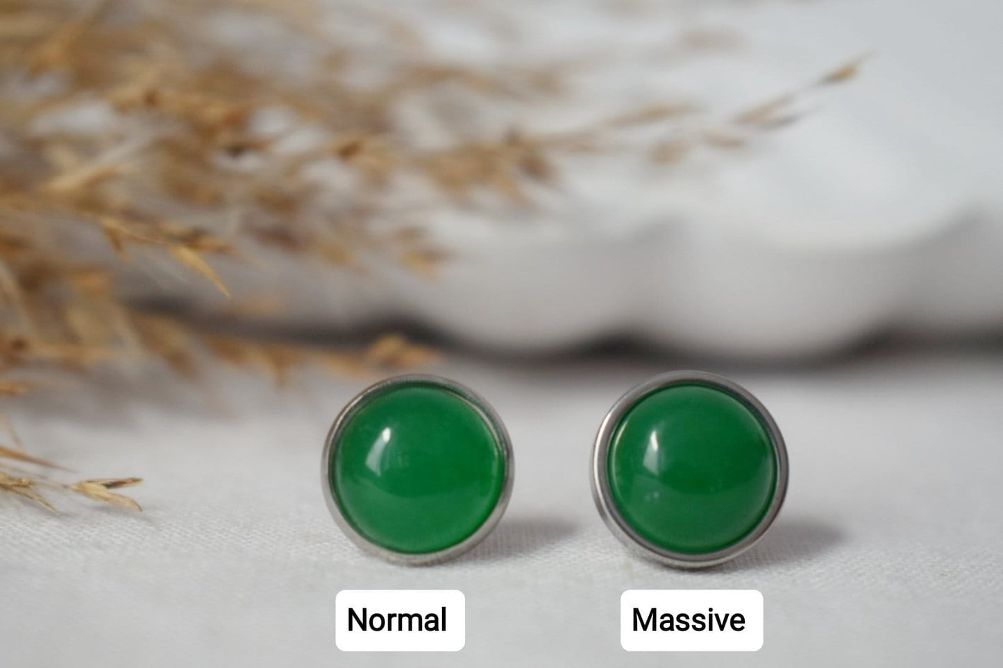 Green Jade Stud Earrings Silver, Minimalist, 8mm, 10mm, Positive Jewelry, Gemstone, Stud Earrings, Round, Birthday Anniversary Gift For Her