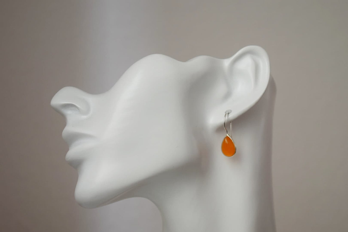 Carnelian sterling silver earrings, Teardrop orange gemstone dangle 925 silver earrings, Natural stone, Unique jewelry gift