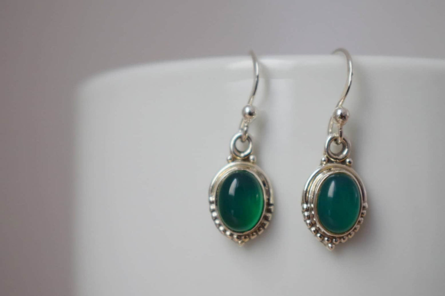 Green onyx earrings 925 sterling silver, Gemstone earrings, Natural stone Ornament earrings, Unique silver jewelry, Best mother's day gift