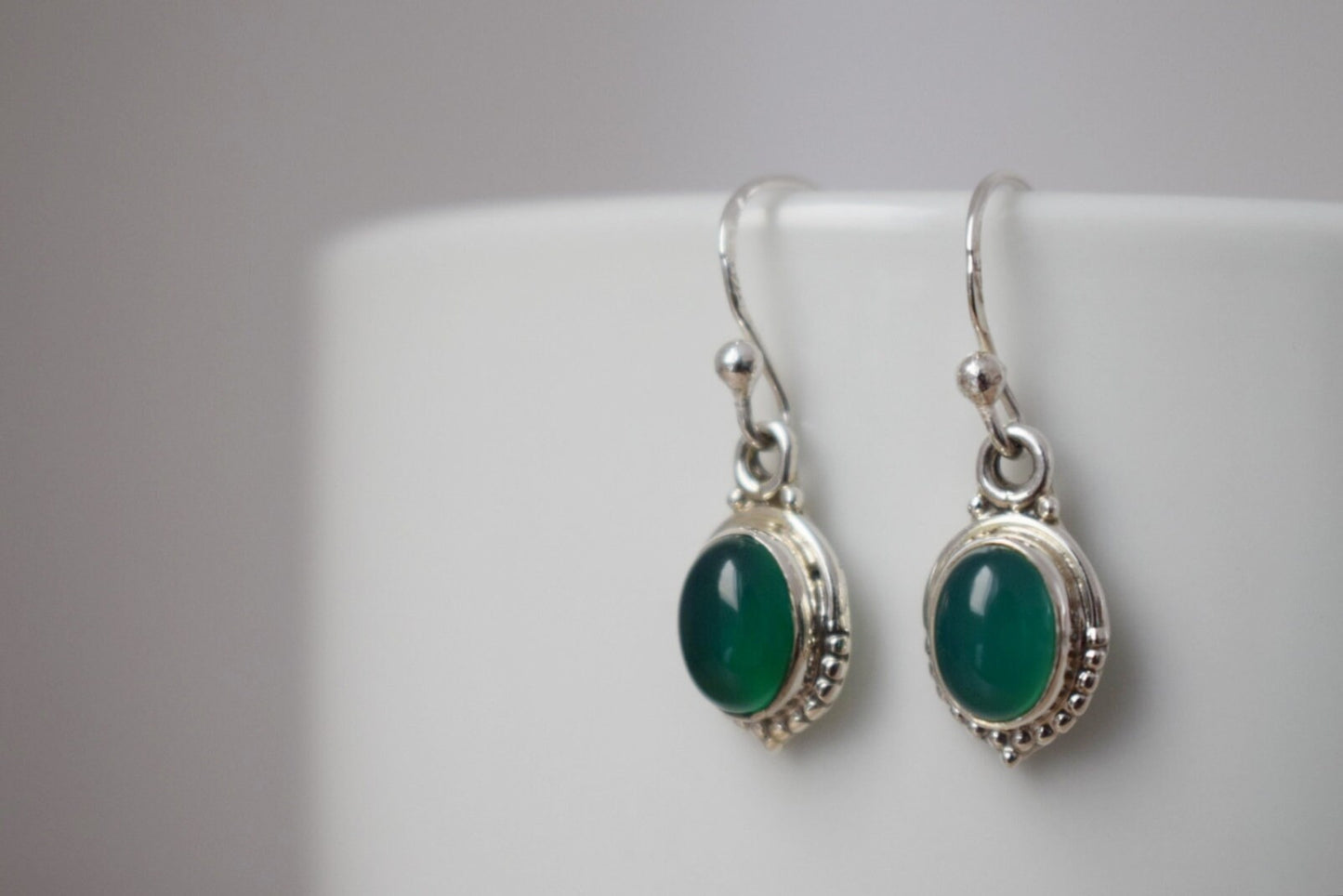 Green onyx earrings 925 sterling silver, Gemstone earrings, Natural stone Ornament earrings, Unique silver jewelry, Best mother's day gift