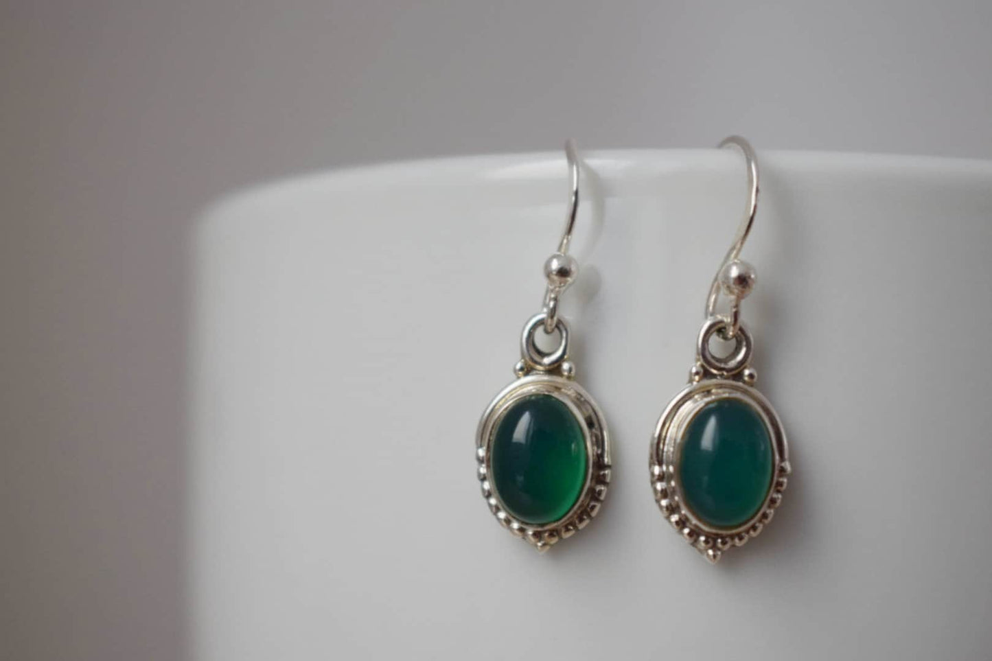 Green onyx earrings 925 sterling silver, Gemstone earrings, Natural stone Ornament earrings, Unique silver jewelry, Best mother's day gift