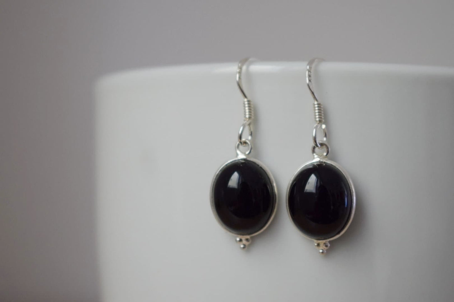 Black Onyx earrings, Gemstone sterling silver dangle earrings, Boho chic earrings, Unique handmade jewelry, Best christmas gift