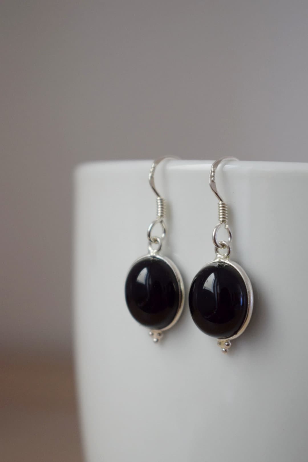 Black Onyx earrings, Gemstone sterling silver dangle earrings, Boho chic earrings, Unique handmade jewelry, Best christmas gift