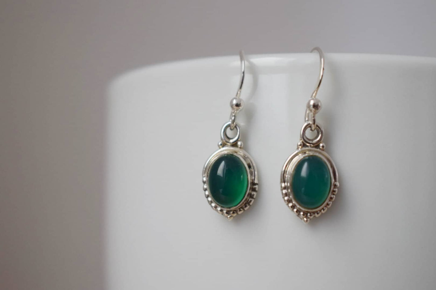 Green onyx earrings 925 sterling silver, Gemstone earrings, Natural stone Ornament earrings, Unique silver jewelry, Best mother's day gift