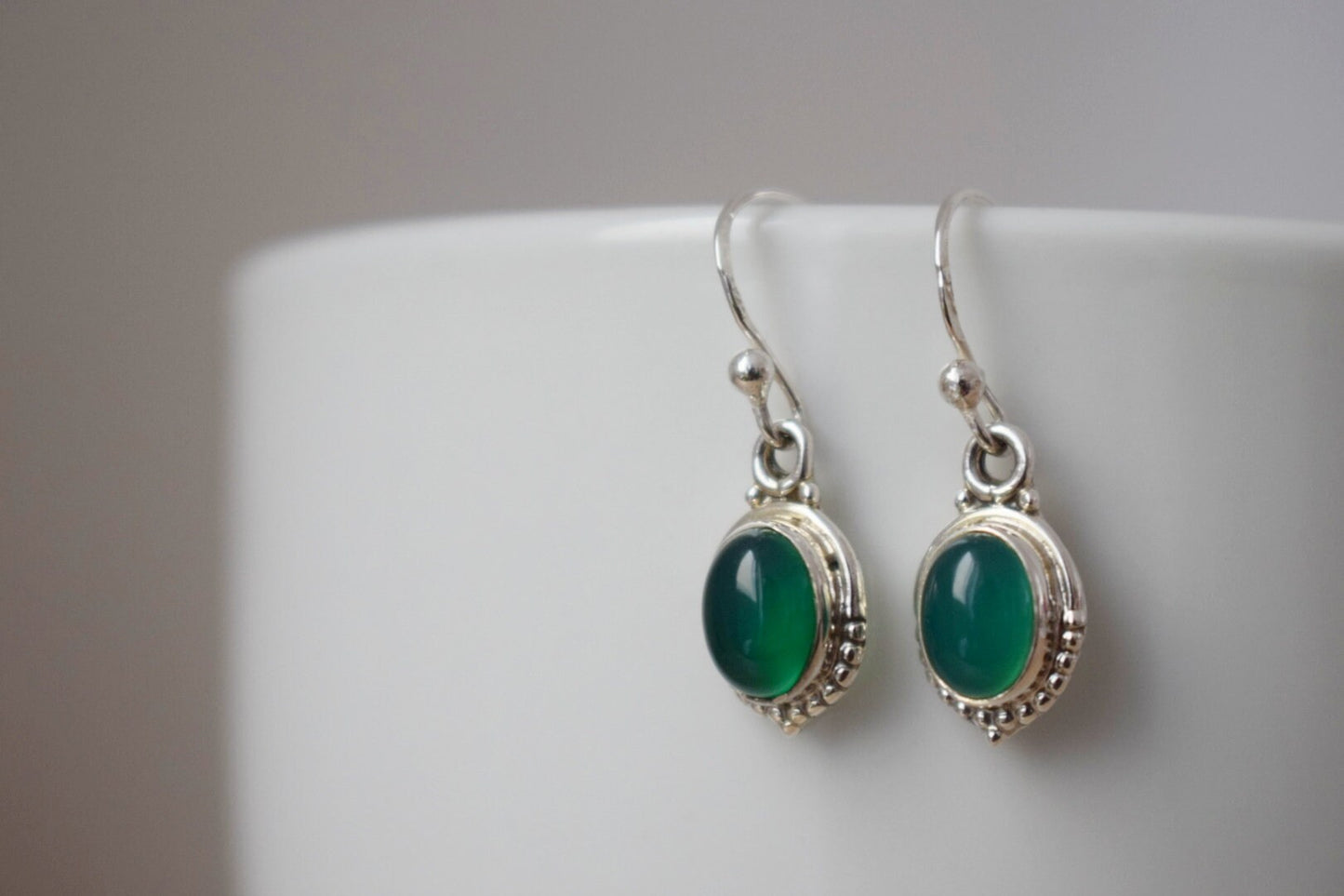 Green onyx earrings 925 sterling silver, Gemstone earrings, Natural stone Ornament earrings, Unique silver jewelry, Best mother's day gift