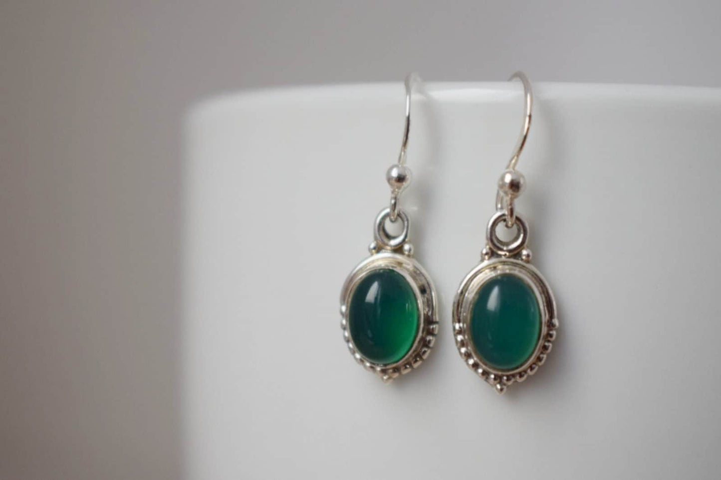 Green onyx earrings 925 sterling silver, Gemstone earrings, Natural stone Ornament earrings, Unique silver jewelry, Best mother's day gift