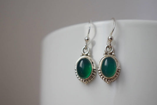 Green onyx earrings 925 sterling silver, Gemstone earrings, Natural stone Ornament earrings, Unique silver jewelry, Best mother's day gift