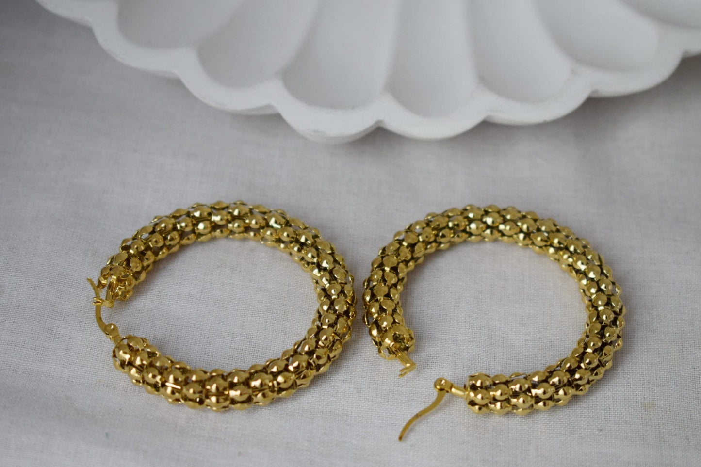 Chunky hoop earrings, large wide hoops earrings, 18k gold plated hoop earrings, Statement Hoops, Modern earrings, Gift for her