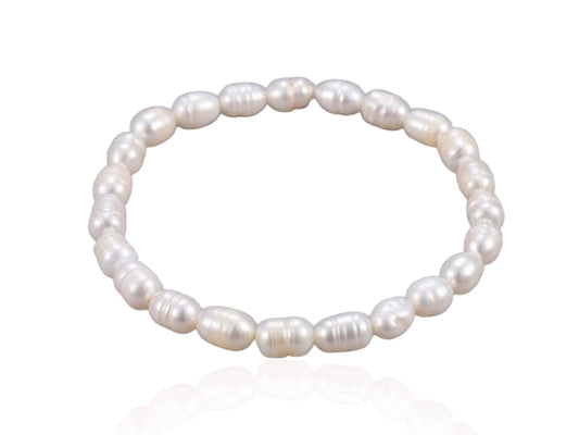 Natural pearl bracelet for women, Pearl Bead Bracelet, Elastic string bracelet, Birthday gift for her, Best mother's day gift