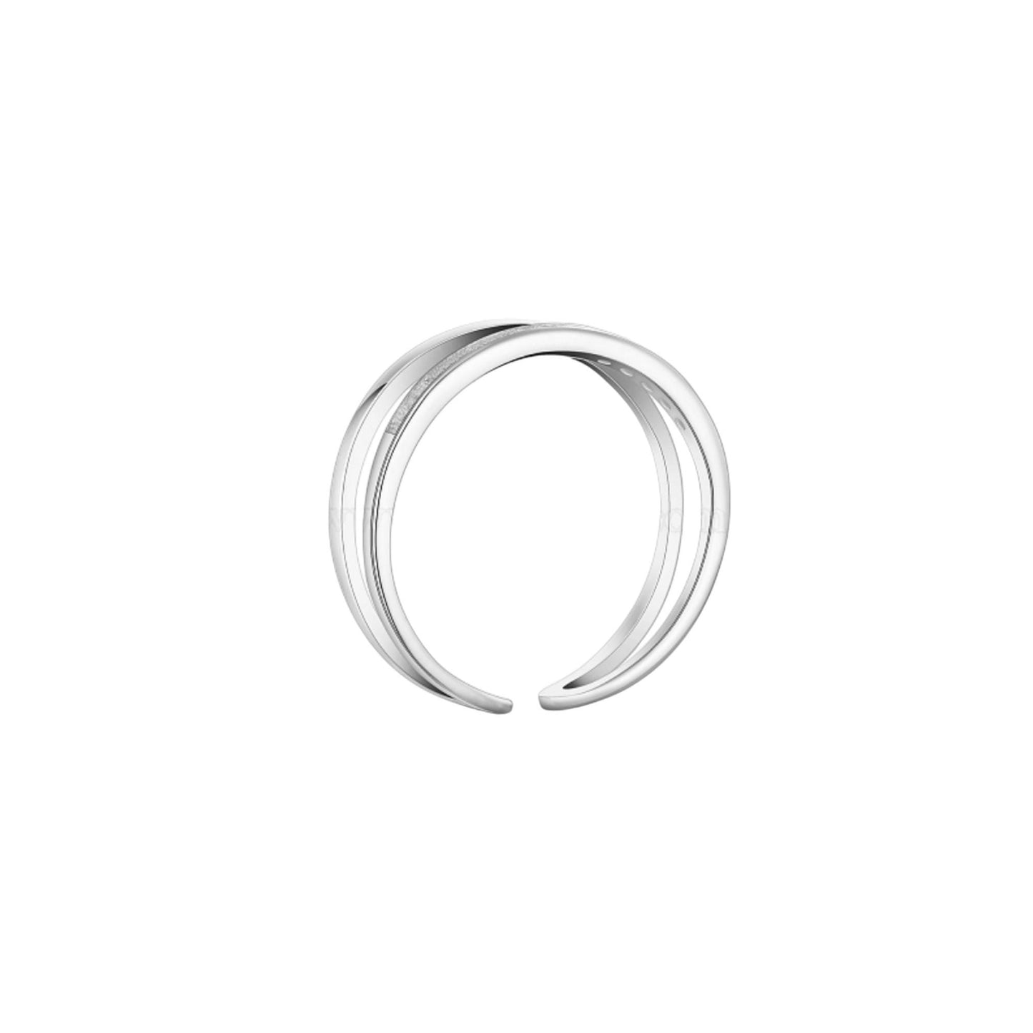 925 Sterling Silver Double Band Ring with Cubic Zirconia, Stacking Ring, Silver jewelry, Open Ring, Mother's day gift, Unique Ring Gift