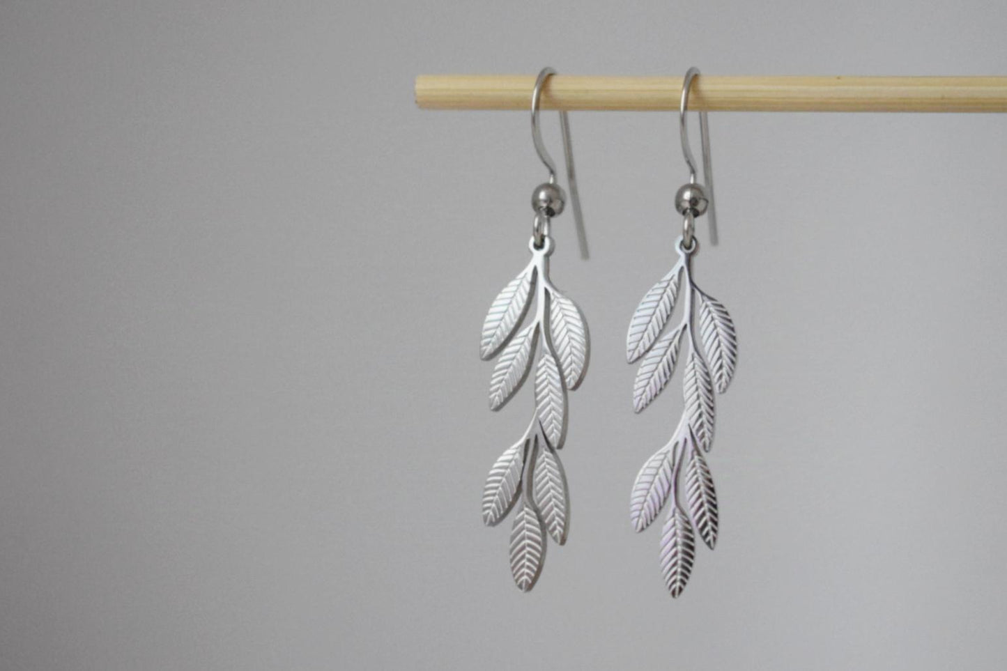 Leaf Earrings for women, Surgical stainless steel dangle earrings, Boho statement earrings, Lightweight jewelry, Best gift for her