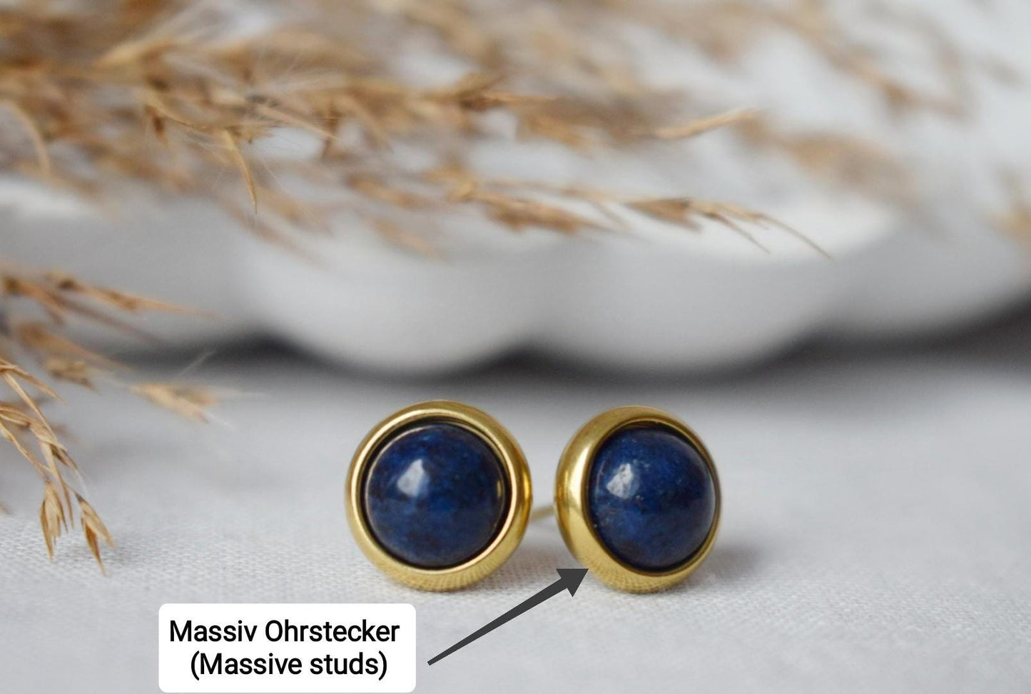Mini Lapis Stud Earrings Gold, 6mm, Small Blue Lapis Lazuli Earrings, Round, Minimalist, Handmade Lapis Lazuli Jewelry, September Birthstone
