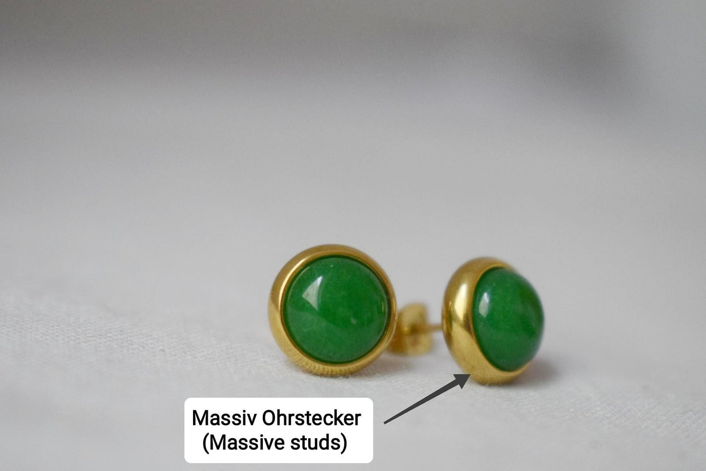 Mini Green jade stud earrings, Minimalist gemstone earrings, Small post earrings for women, Gift Jewelry for her
