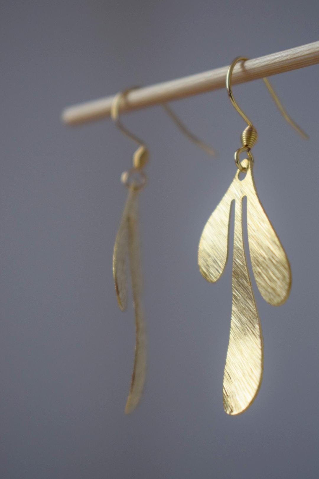 Leaf earrings for women, Dangle Drop earrings, 18k gold plated stainless steel, Boho earrings, Leaf golden jewelry, Unique gift for her