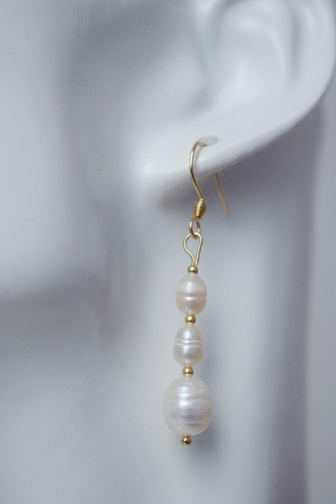 Freshwater Pearl Earrings, Statement Dangle Drop Earrings, 18k Gold Plated Stainless Steel hooks, Wedding Jewelry, Anniversary Gift For Her